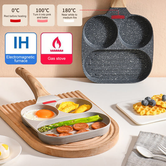 Non-Stick Egg Frying Pan Egg Burger Maker Pan 4-Hole Pancake Omelet Egg Ham Pans Breakfast