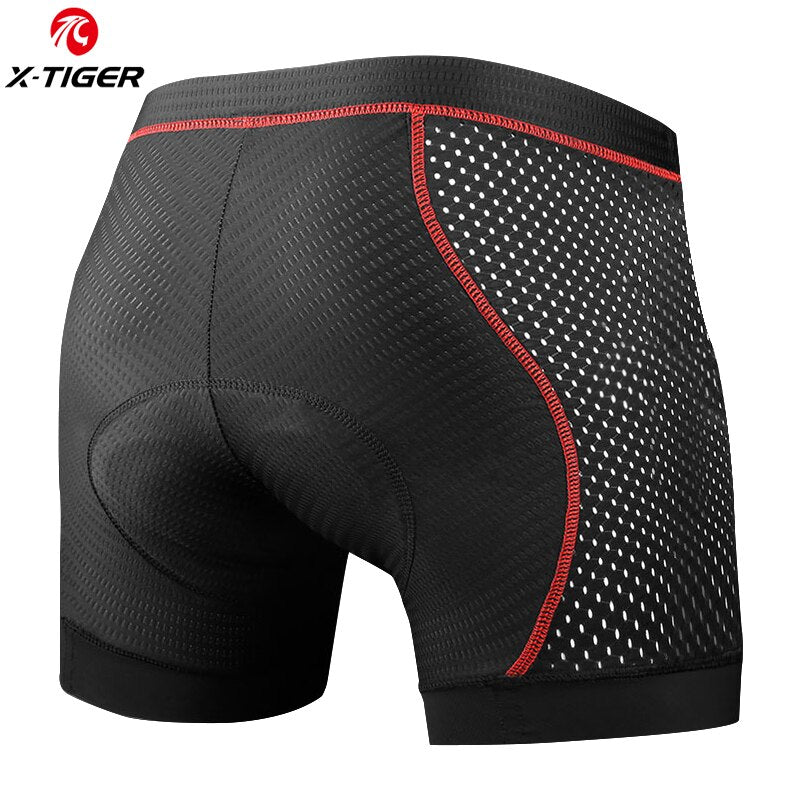 X-TIGER Cycling Underwear Mens Cycling Shorts 5D Gel Pad Breathable Shockproof Bicycle Underpant MTB Biking Riding Shorts