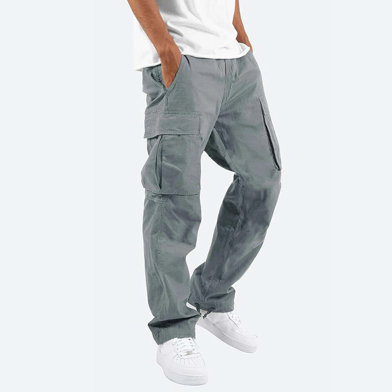 Men Cargo Pants Spring Summer Trousers Casual Pants Solid Color Trouser Male  Loose Sweatpant Streetwear Cotton