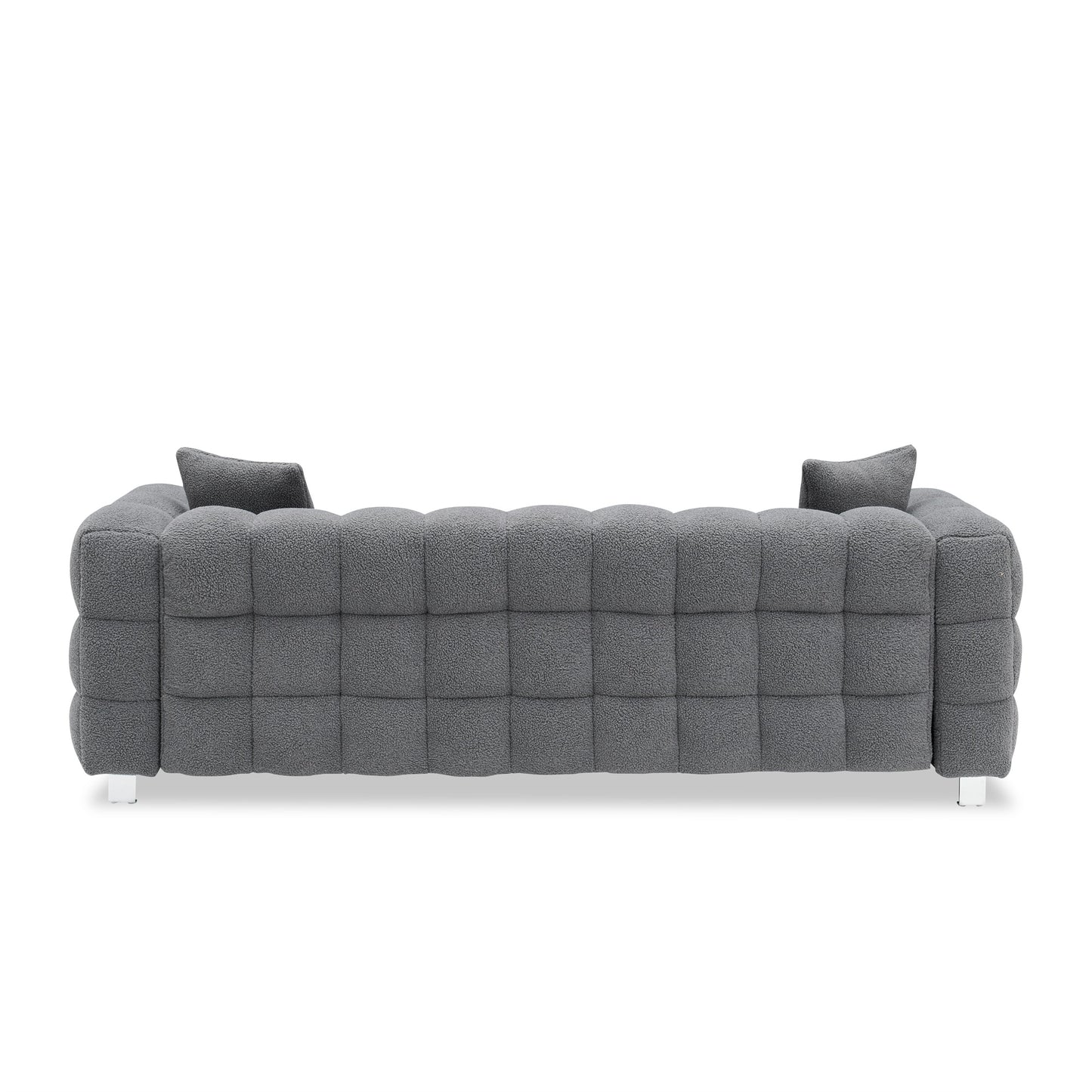 Modern Minimalist Bread Sofa Includes 2 Pillows White/Grey/Blue/Green Fleece for Living Room Bedroom