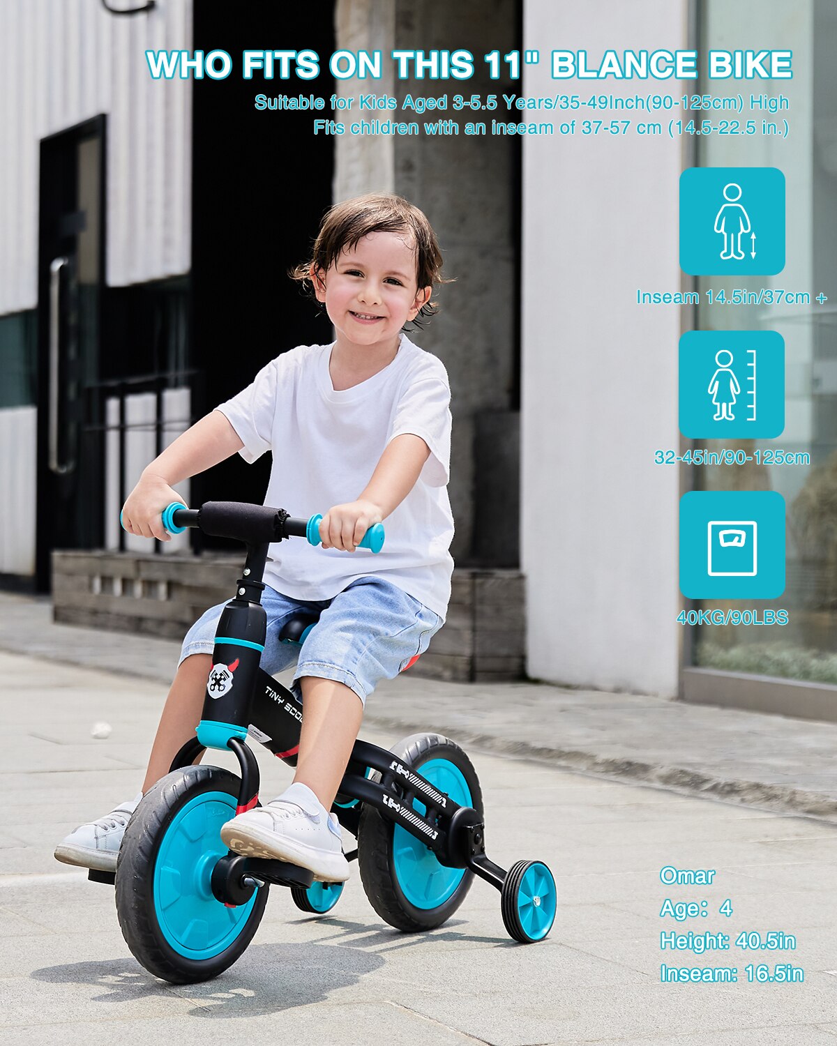 UBRAVOO Tiny Scout Balance Bike 3 4 5 Years , 4-in-1 with Optional Support Wheels and Pedals, Saddle Height Adjustable