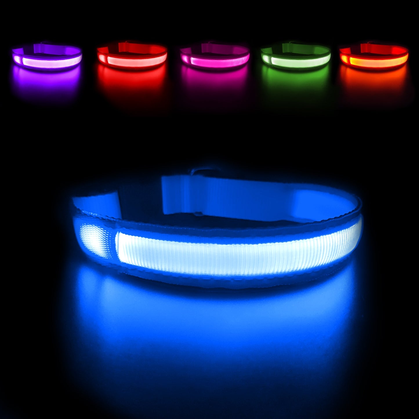 MASBRILL LED Dog Collar Luminous Pet Supplies Dog Collar Waterpoof Safety Glow Necklace