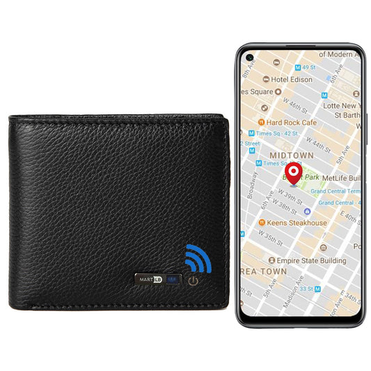 Smart Anti-lost Wallet Tracker Genuine Leather Men wallets Soft Bluetooth-compatible Leather Wallet