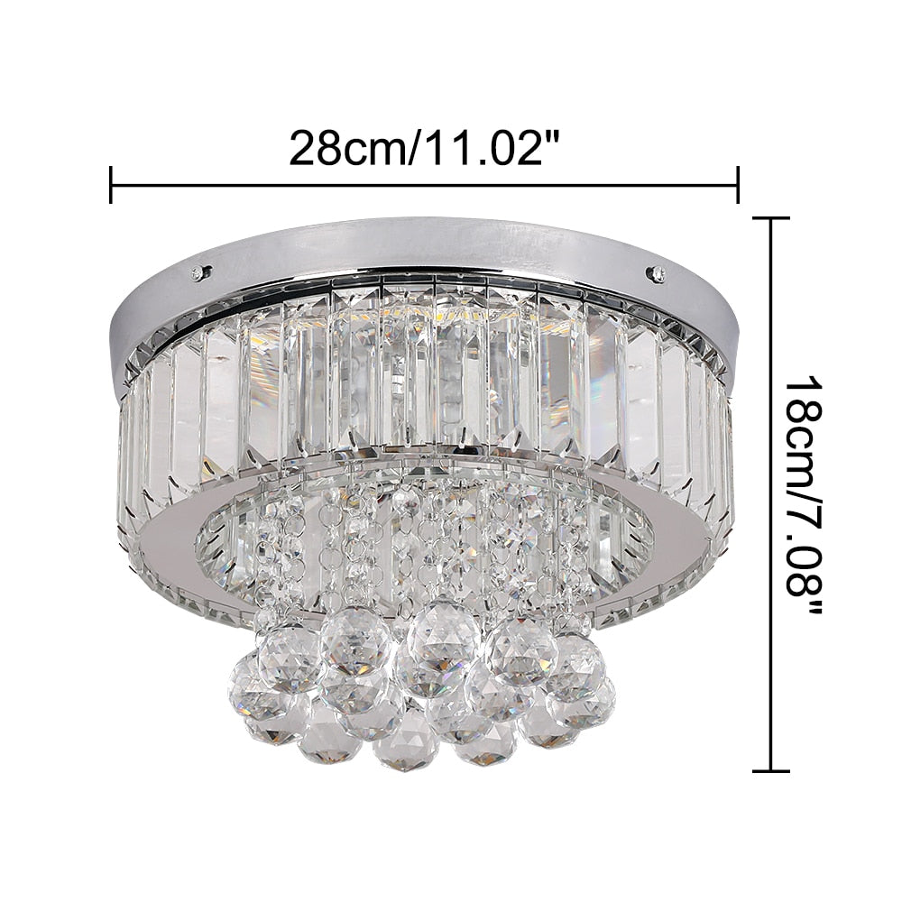 Modern Lustres K9 Crystal Chandelier Ceiling Lamps 3 Rings Stainless Steel Hanging Light Fixture 30W Led Pendant Lamp Home Deco