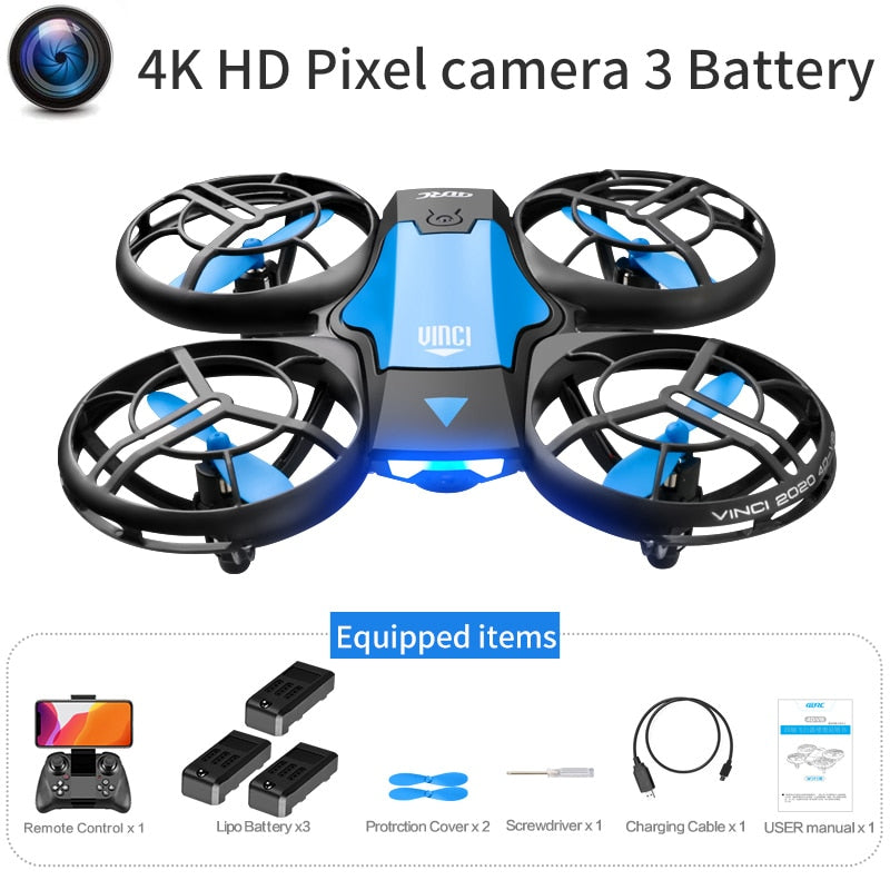 V8 New Mini Drone 4K 1080P HD Camera Drones WiFi Fpv Air Pressure Height Maintain  Foldable Quadcopter RC Dron