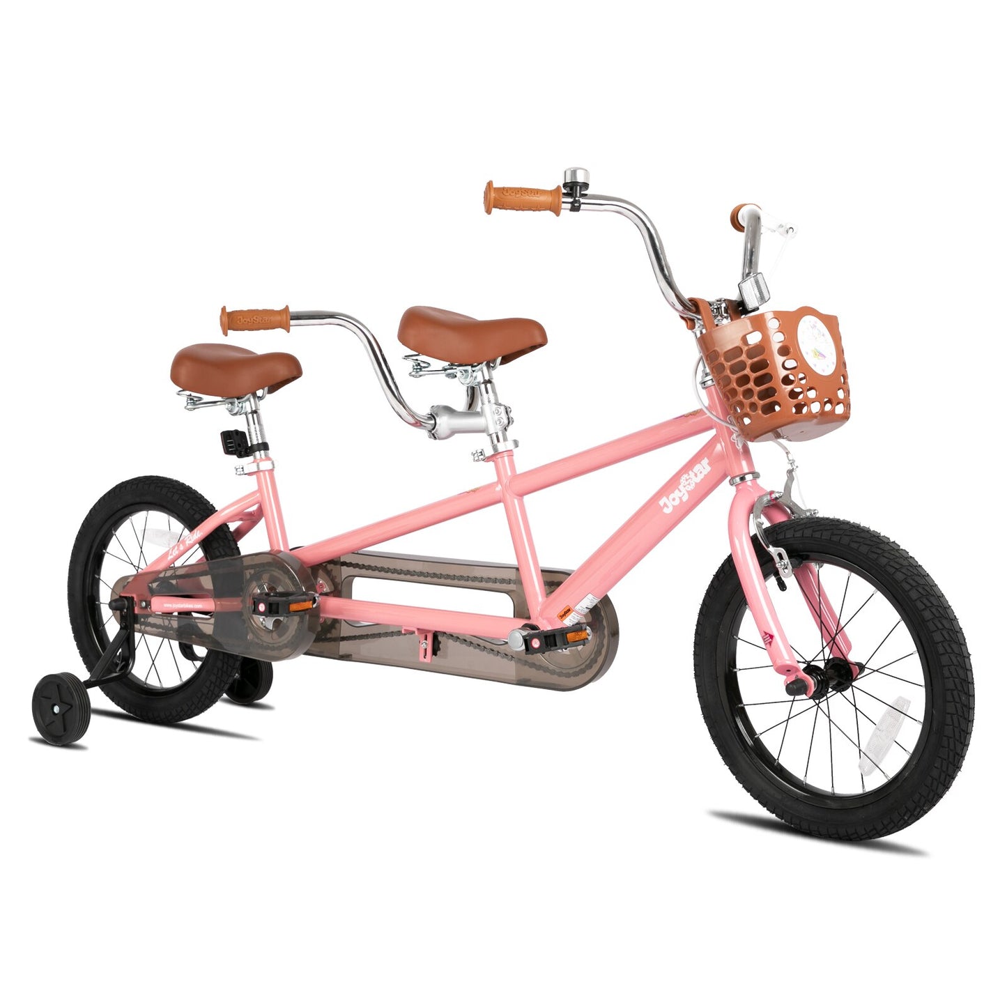 JOYSTAR Kinbro Tandem Bike for Boys Girls 4-7 Years Old,16 Inch BMX Style Kids Bicycles with Training Wheels,Multiple Colors