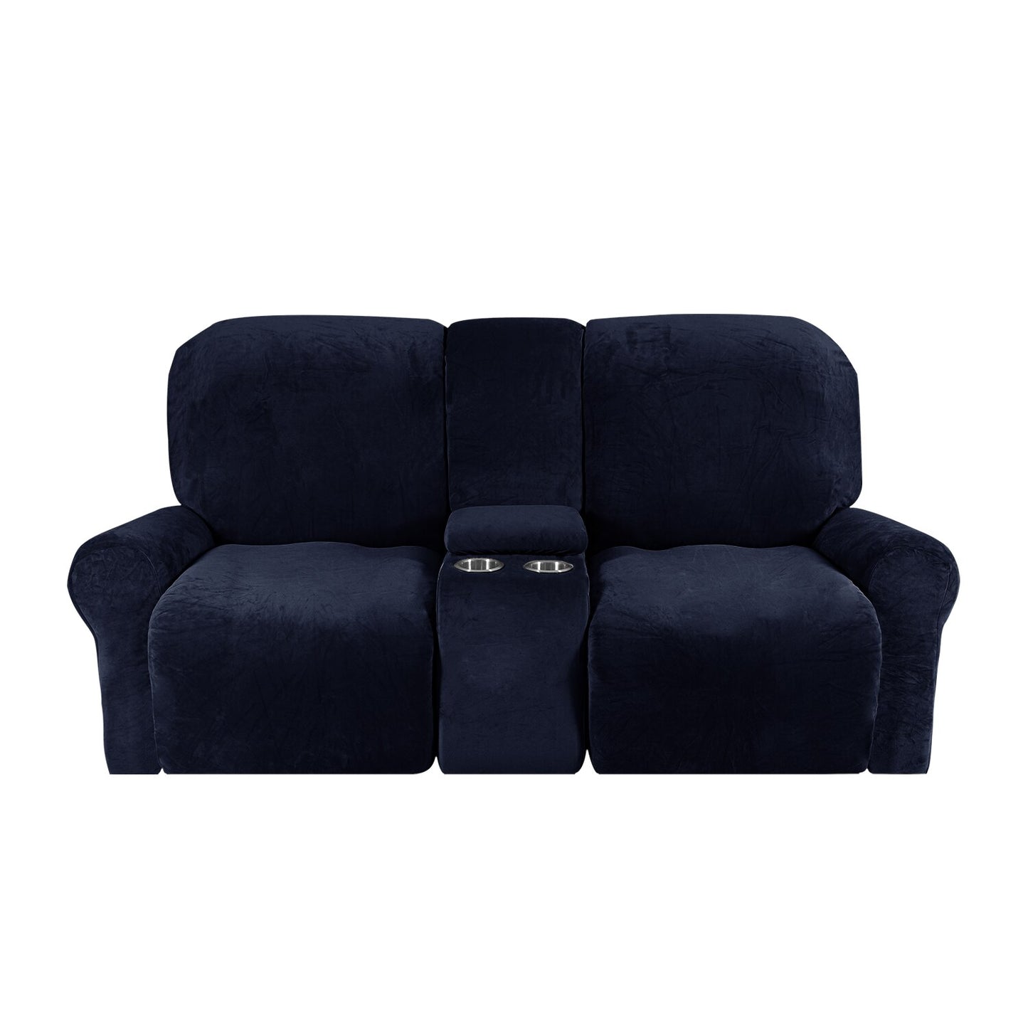 Recliner Sofa Covers 2 Seater Sofa Covers with Cup Holder Velvet Stretch Recliner Loveseat Slipcovers with Middle Console