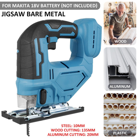 18V 300W Brushless Jigsaw Electric Jig Saw Blade Adjustable Scroll Saw Woodworking Laser Power Tool for Makita 18V Battery