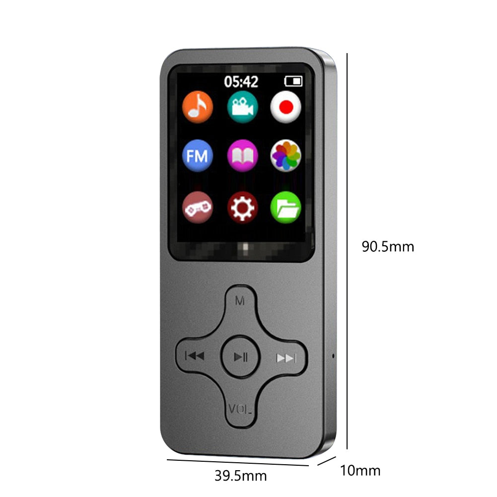 Mini MP3 MP4 Player 1.8 inch LCD Screen Bluetooth Speaker HiFi Music Player Portable Walkman with FM Radio Recording Pen E-book