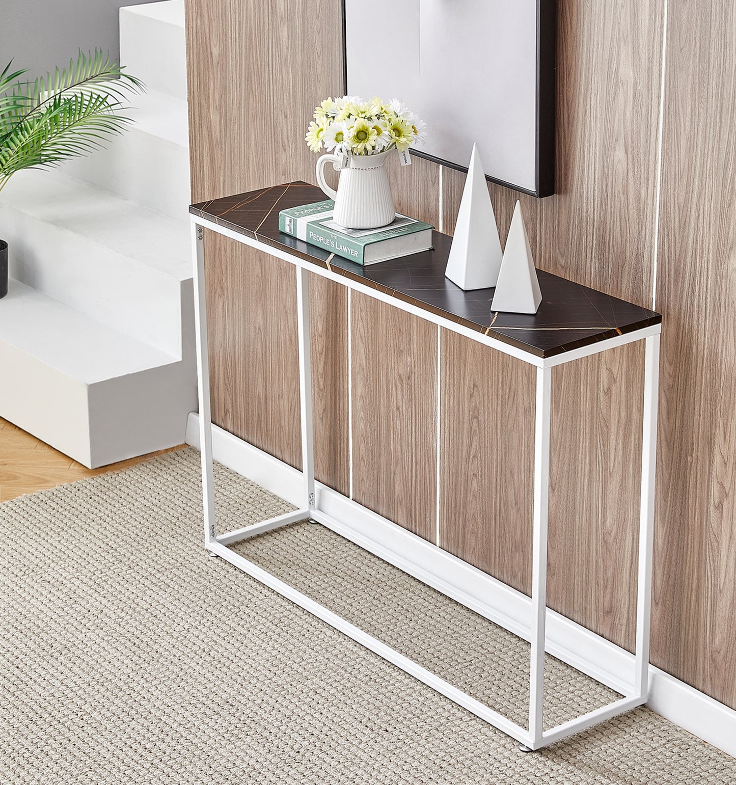 Console Tables Sofa Tables for Entryway Hallway Living Room Multiple Colors MDF Entry Table Foyer Table Metal Frame Couch Table