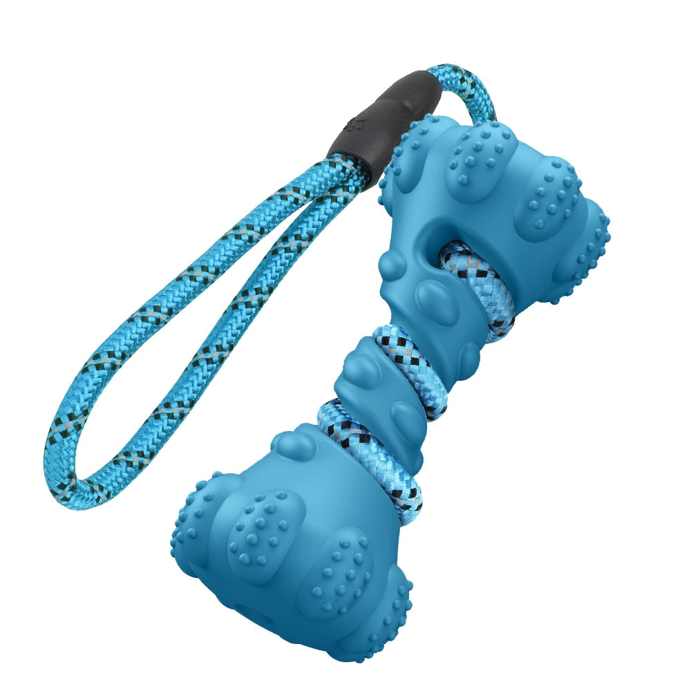 Interactive Rubber Dumbbell Chew Toy for Small to Large Dogs