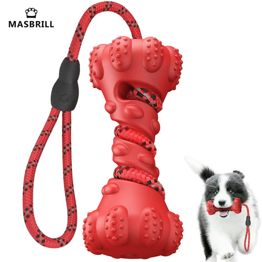 Interactive Rubber Dumbbell Chew Toy for Small to Large Dogs