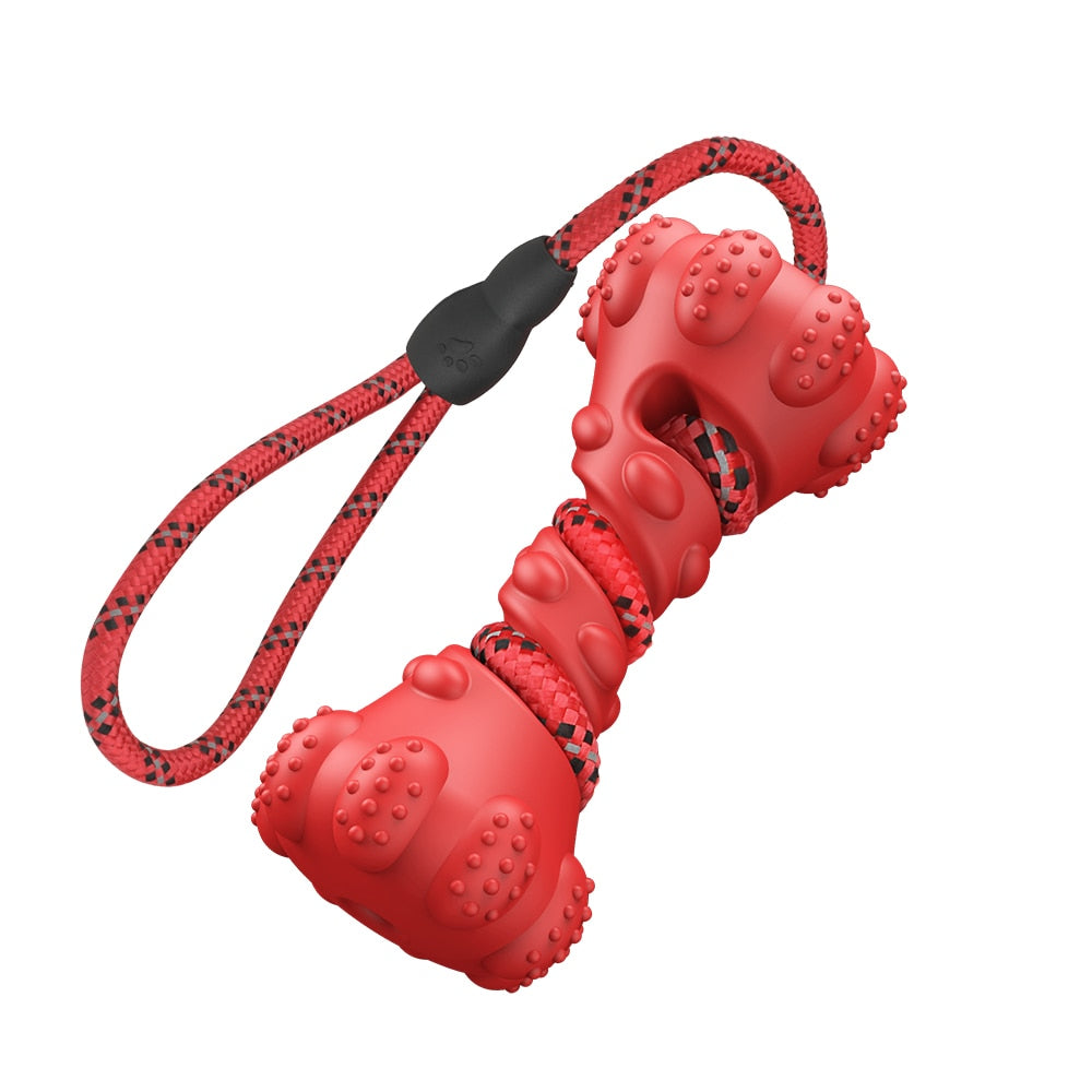 Interactive Rubber Dumbbell Chew Toy for Small to Large Dogs