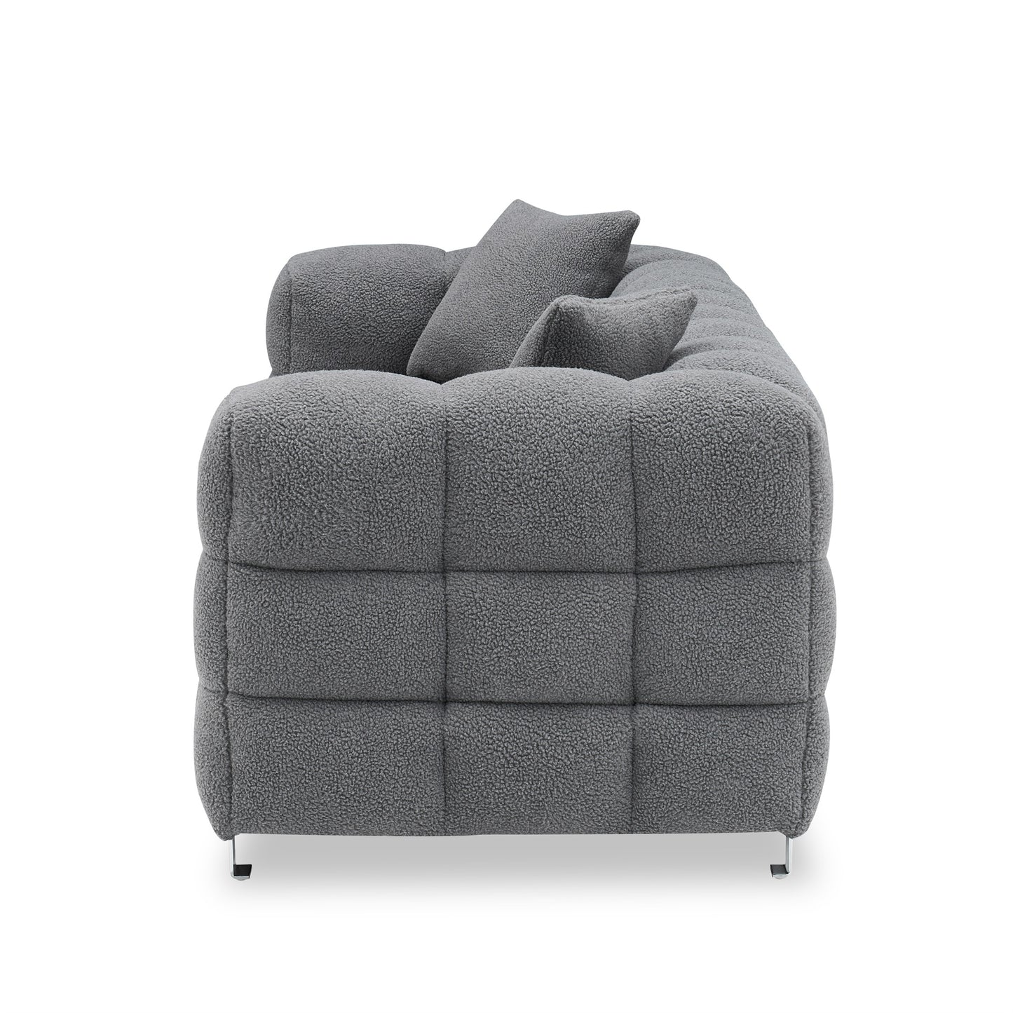 Modern Minimalist Bread Sofa Includes 2 Pillows White/Grey/Blue/Green Fleece for Living Room Bedroom