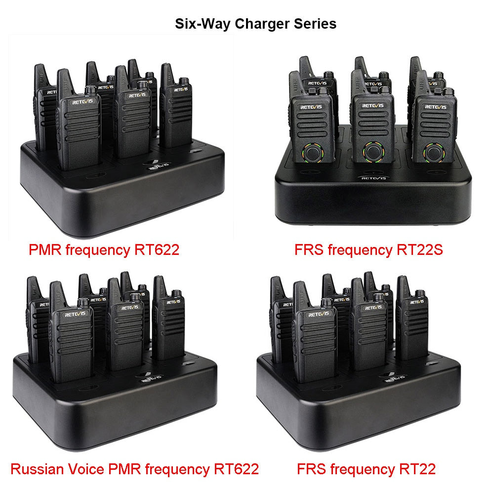 Mini Walkie Talkie 6 pcs Retevis RT622 PMR Walkie-talkies Professional PTT Two-way Radio FRS Two Way Radio RT22 Hotel Restaurant