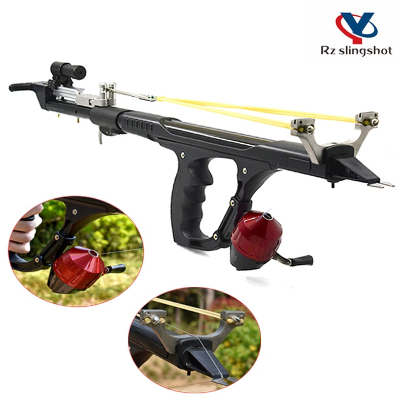 Powerful Slingshot Outdoor Slingshot Fishing Bow Hunting Archery with Fishing Reel