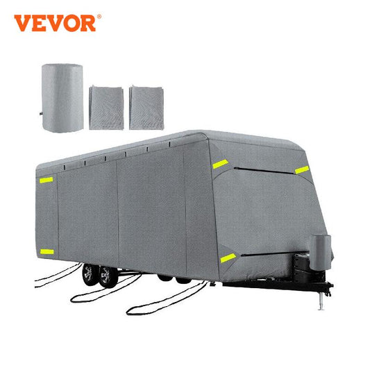 VEVOR Travel Trailer RV Cover Composite Non-woven Fabric Shelter All Round Protection W/ Adhesive Patch Storage Bag Camper Cover