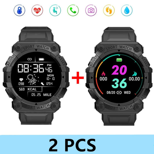 ZK30 2PCS FD68S Smart Watch Men Women Smartwatch Fitness Bluetooth Touch Screen Smart Bracelet Smartband for Android IOS