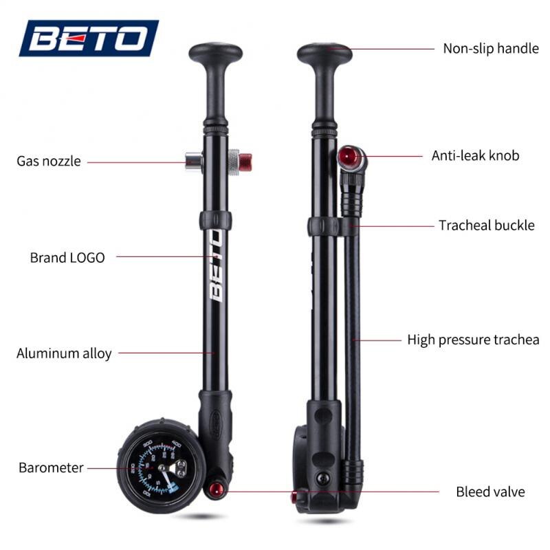 400psi High-pressure Bike Air Pump Foldable MTB Fork Suspension Pump With Gauge Bike Air Shock Pump Bicycle Tire Inflator