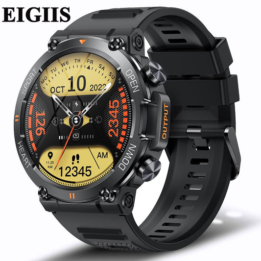 EIGIIS Smart Watch Men IPS Screen Bluetooth Call Wrist Watch 24 Sports Modes 400mAh Battery Clock Smartwatch