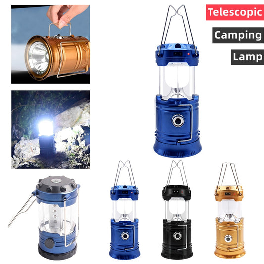 Telescopic Camping Lantern Light LED Camping Lamps Outdoor Survival Gear Handheld Tent Lamp for Travel Hiking Emergency Lantern