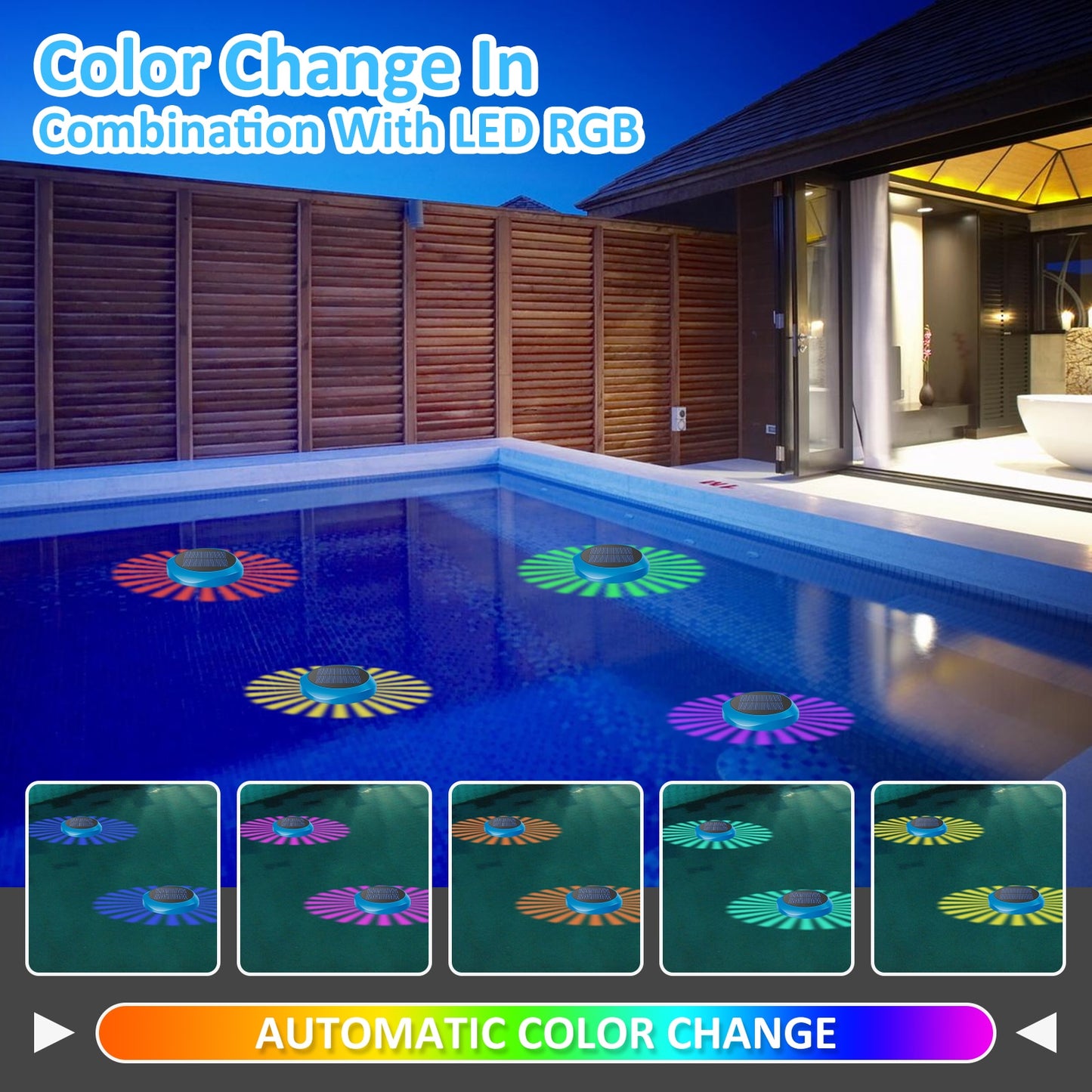 LED Floating Pool Light Underwater 16 Colors RGB Waterproof Swimming Pool Light Solar Night Lamp Submersible Lights For Garden