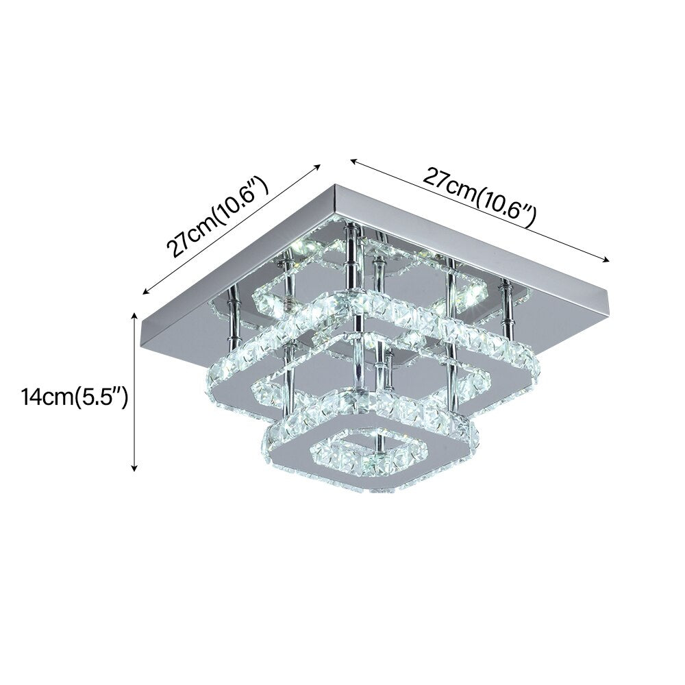 Crystal LED Ceiling Lamp K9 Living Room Stainless Steel Chandelier Luminaire For Hallway Aisle Plafon Lustres Lighting Fixtures