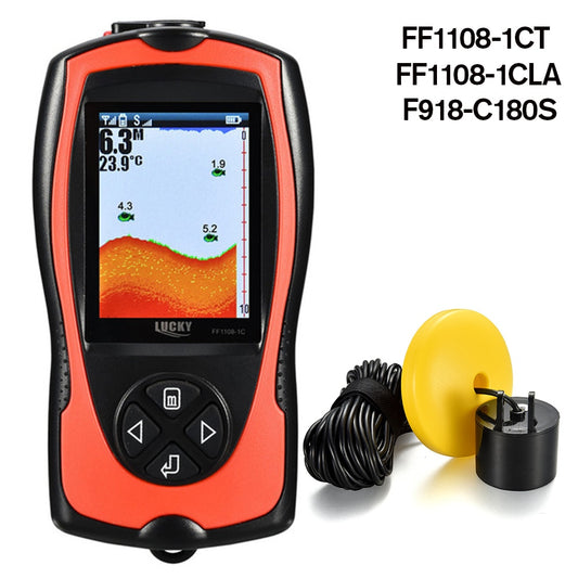 FF1108-1CT/1CLA Portable Fish Finder 100M Depth Fish Alarm Wired Fish Detector 2.4inch TFT Color LCD Fishfinder Fish Locator