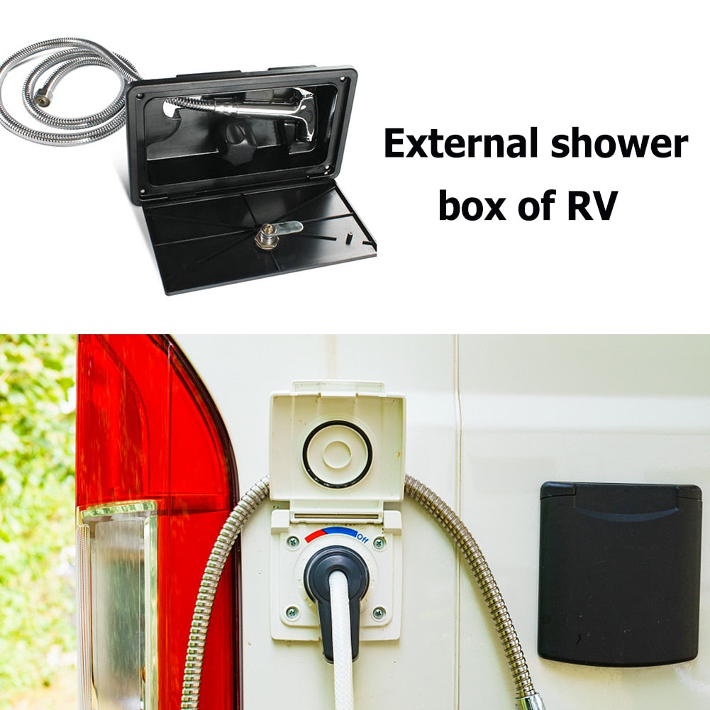 Car Adjustable RV External Exterior Shower Box Kit with Lock Boat Marine Camper Motorhome CARAVAN Car Accessories