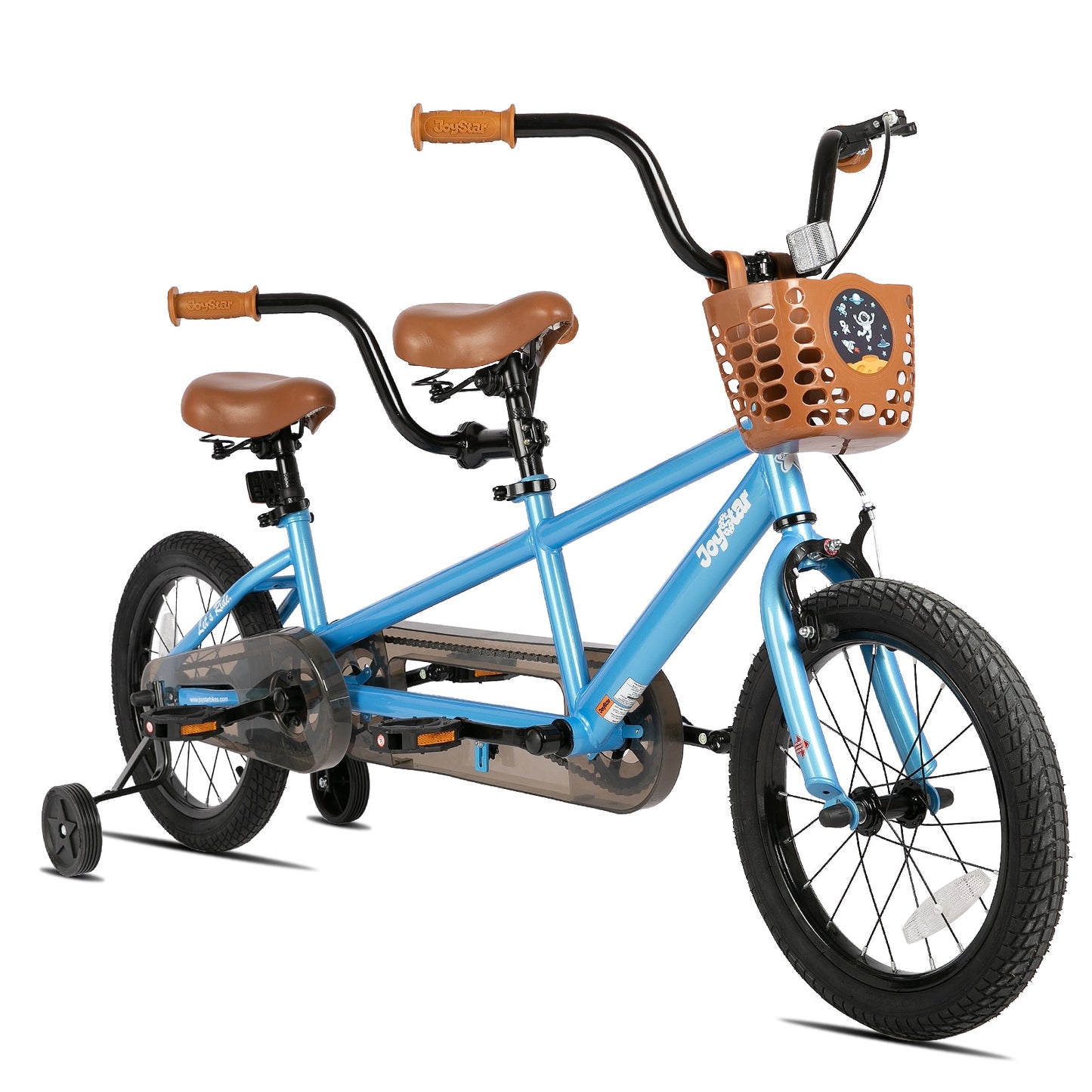 JOYSTAR Kinbro Tandem Bike for Boys Girls 4-7 Years Old,16 Inch BMX Style Kids Bicycles with Training Wheels,Multiple Colors