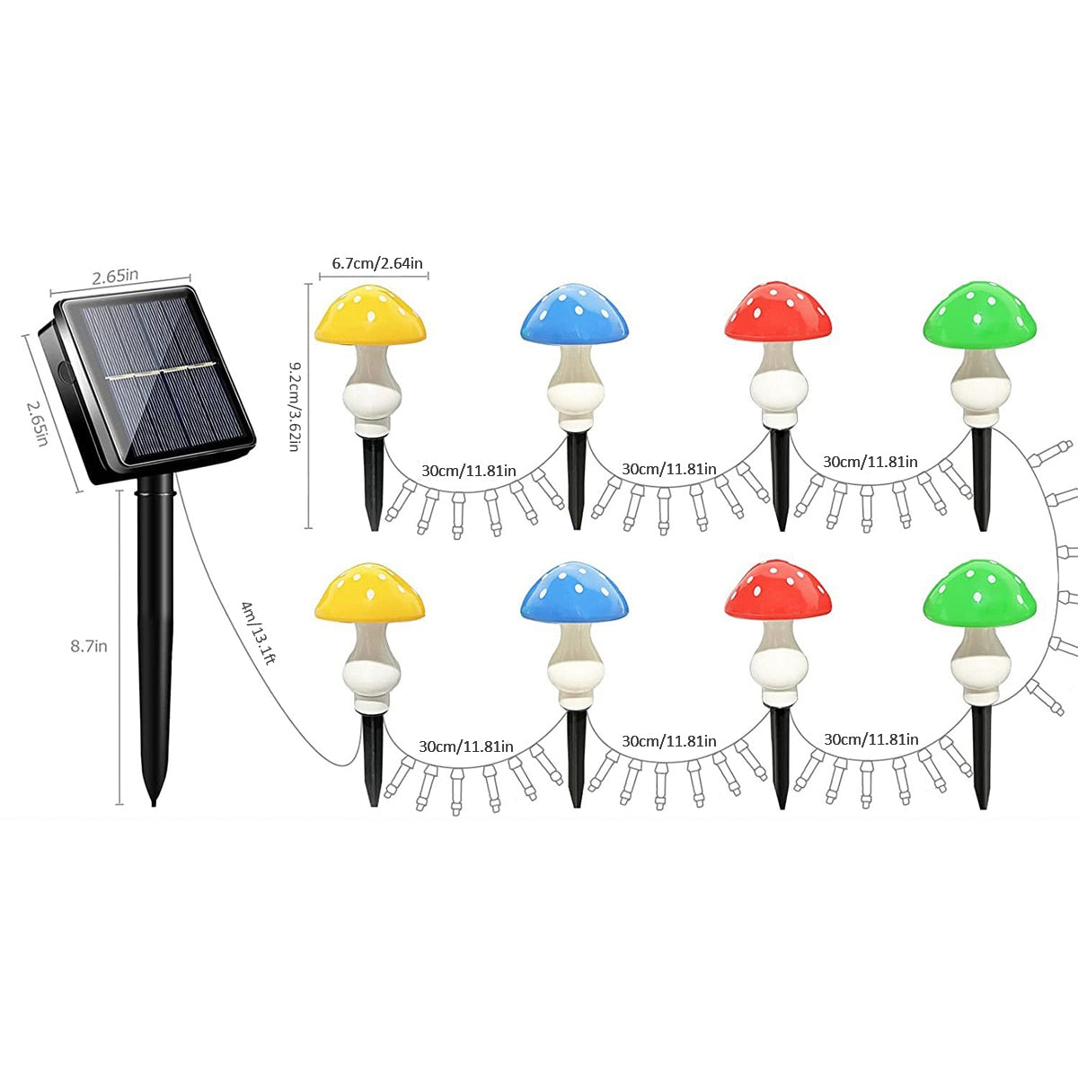 3/8/10pcs LED Solar Mushroom Light Outdoor Garden Decor Waterproof Fairy Light Solar String Light Pathway Lawn Lamp Garden Light