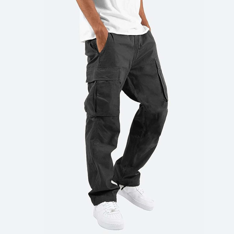 Men Cargo Pants Spring Summer Trousers Casual Pants Solid Color Trouser Male  Loose Sweatpant Streetwear Cotton