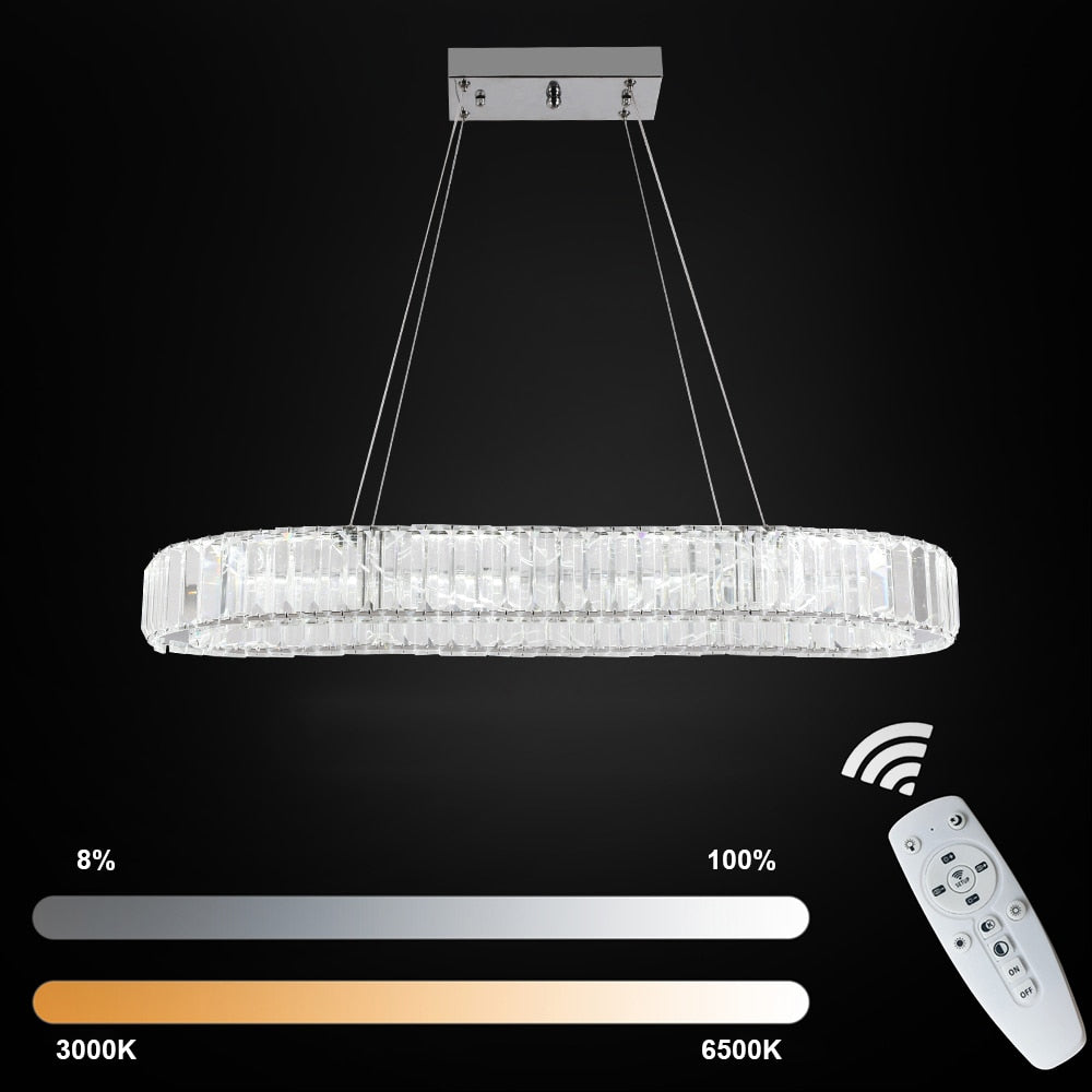 Modern K9 Crystal Led Chandelier Lights Home Lighting Chrome Lustre Chandeliers Ceiling Pendant Lamp Fixtures  For Living Room