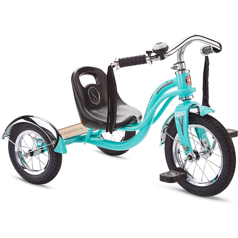 Schwinn Roadster Bike for Toddlers, Kids Tricycle, Ages 2 - 4 Years Old, Steel Trike Frame, Rear Deck Made of Genuine Wood