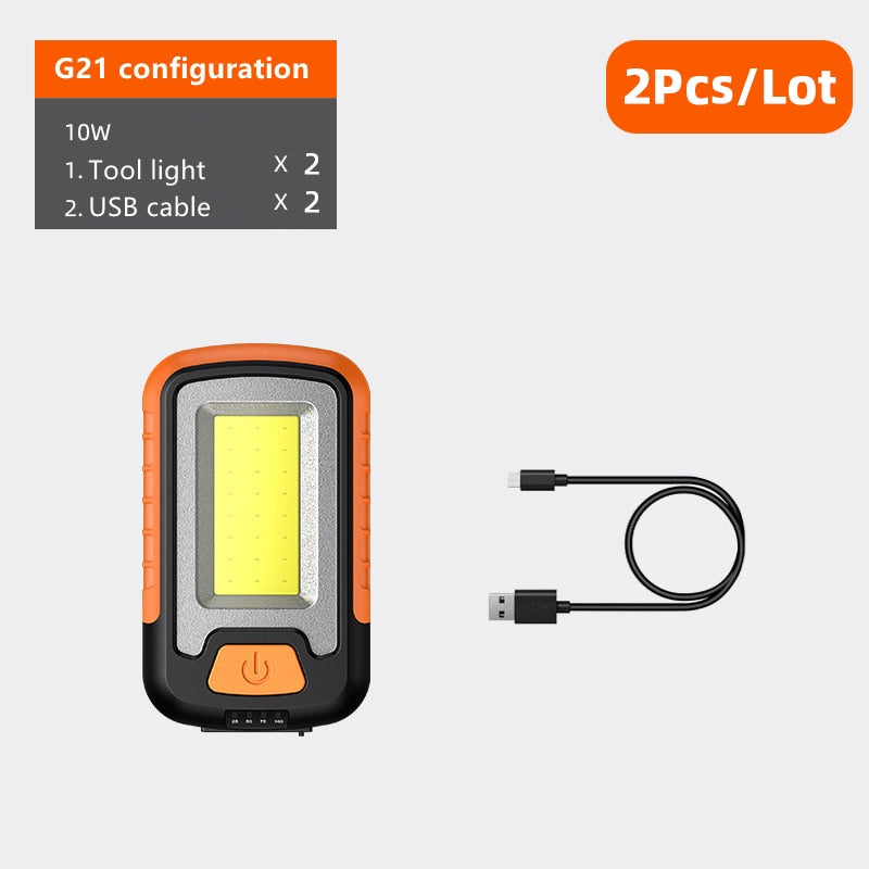 SUPERFIRE G21 USB Rechargeable COB Work Light Portable LED Flashlight For Camping Fishing Magnet Design Lantern Torch Light