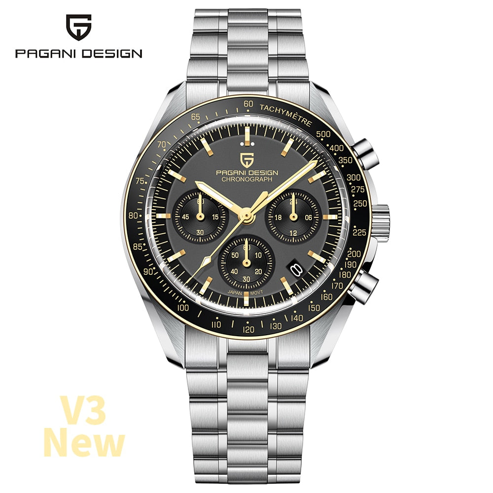 PAGANI DESIGN 2023 New Mens Watches Top Luxury Quartz Watch For Men Automatic Date Speed Chronograph Sapphire Mirror Wristwatch