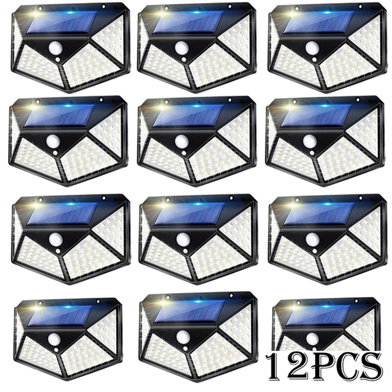 4-12Pcs Solar Led Light Solar Outdoor Lights 100LED Pathway Solar Shed Light Motion Sensor for Garage Patio Barn Pathway Patio