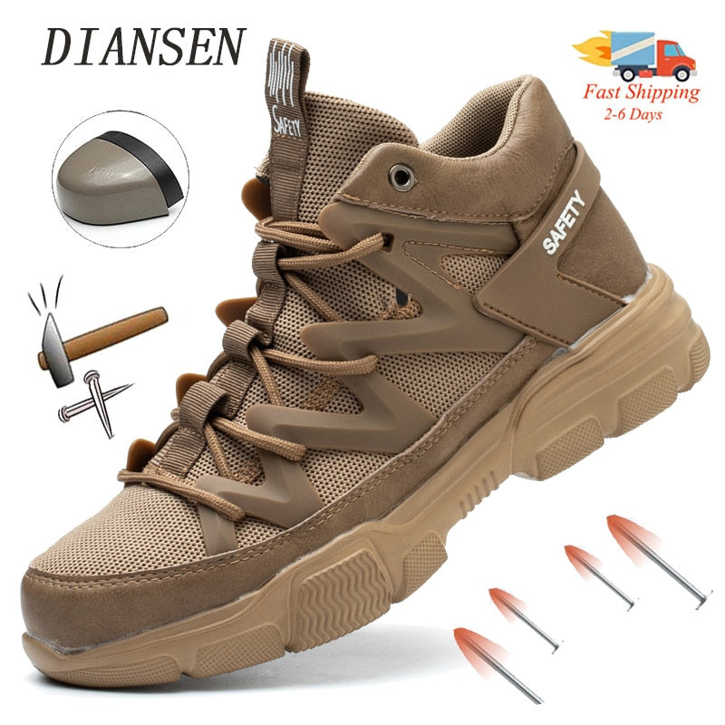 Diansen Protective Boot Mens Steel Toe Work Boots Anti-Punctur Fast Delivery in the US