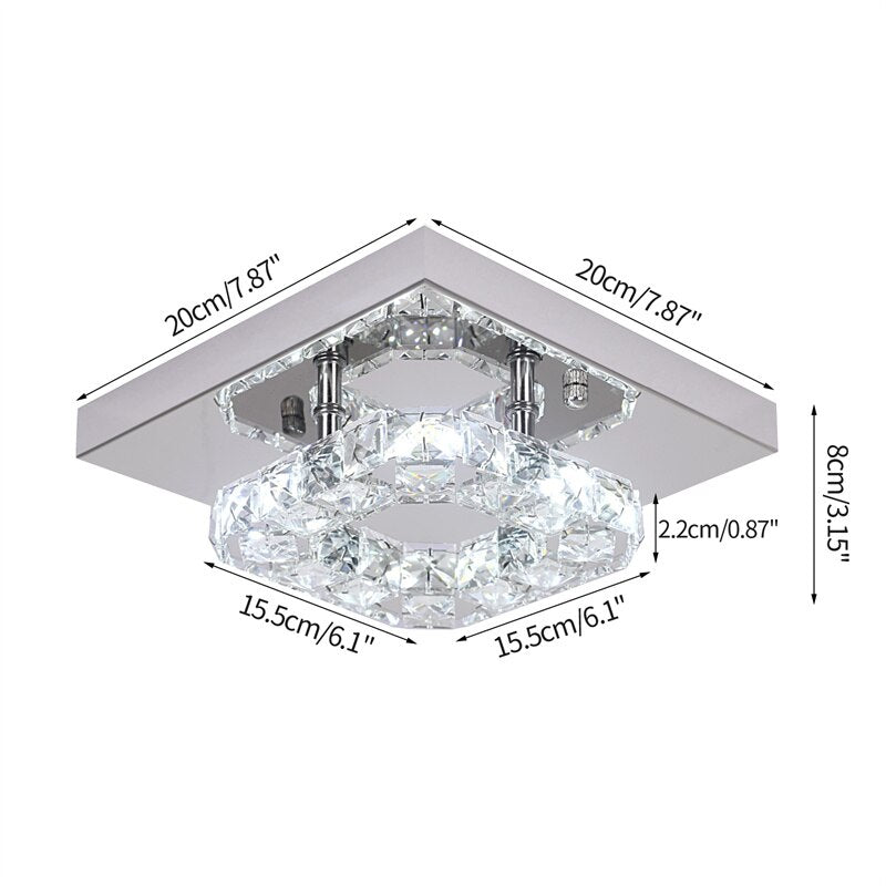 Crystal LED Ceiling Lamp K9 Living Room Stainless Steel Chandelier Luminaire For Hallway Aisle Plafon Lustres Lighting Fixtures