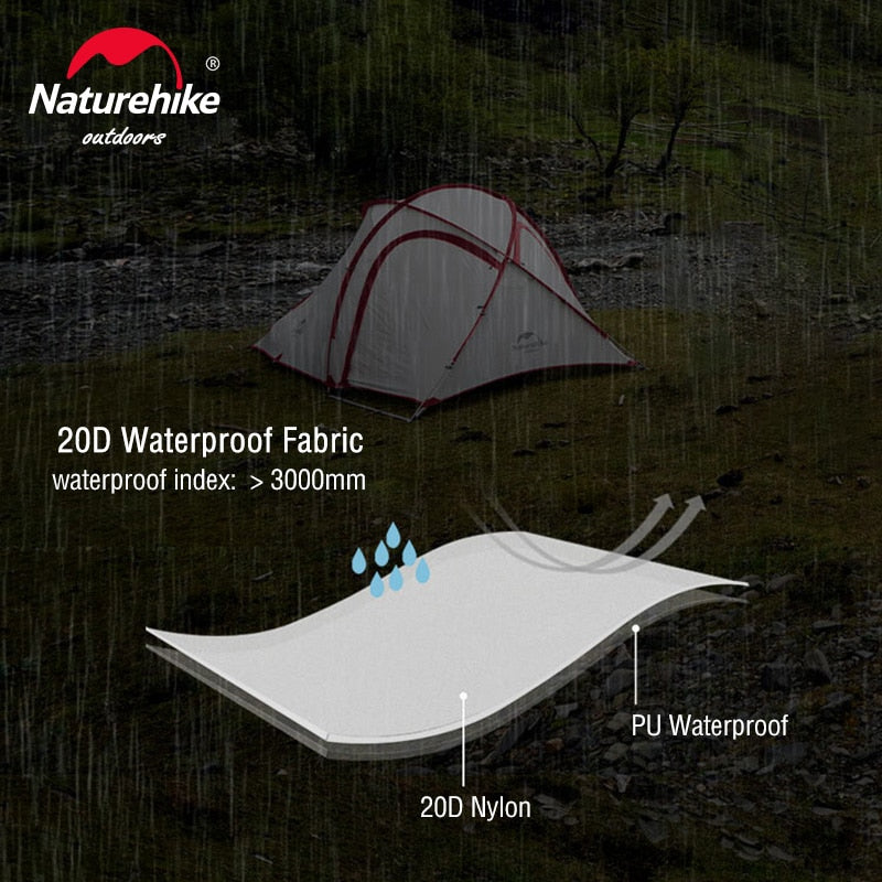 Naturehike Camping Tent 3 4 Person Tent Ultralight Portable Tent Waterproof Hiking Tent Hiby Series Family Outdoor Camping Tent