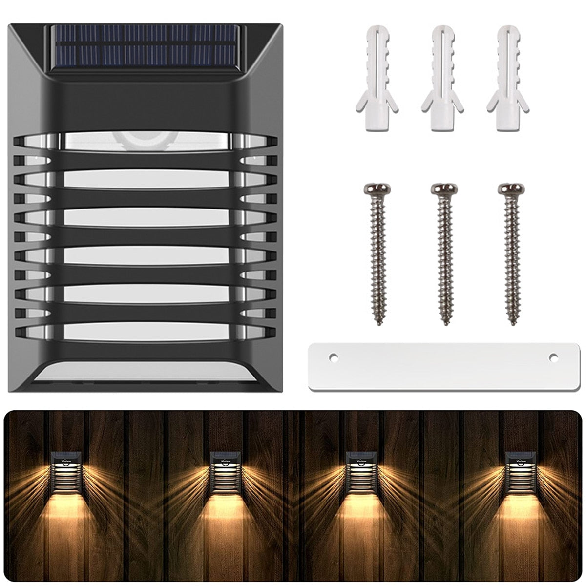 2/4/8PCS Solar LED Light Outdoor Solar Fence Lights Waterproof Deck Lights Wall Lamp Retro LED Lantern Garden Decor Solar Lights