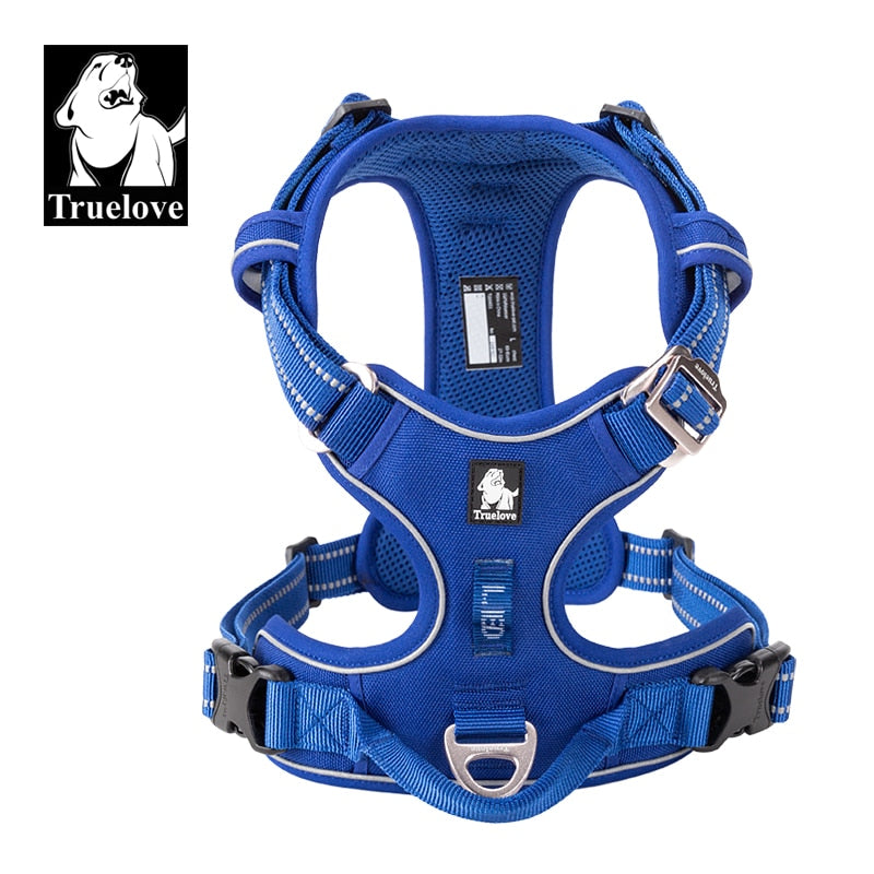 Truelove Pet Reflective Nylon Dog Harness  No Pull Vest Soft Adjustable Medium And Large Dog