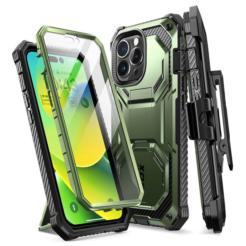 I-BLASON For iPhone 14 Pro Max Case 6.7&quot; Armorbox Full-Body Dual Layer Rugged Holster Bumper Case with Built-in Screen Protector