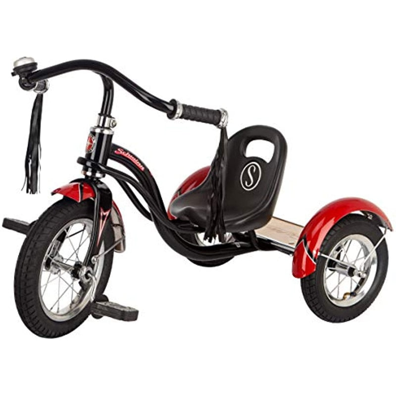 Schwinn Roadster Bike for Toddlers, Kids Tricycle, Ages 2 - 4 Years Old, Steel Trike Frame, Rear Deck Made of Genuine Wood