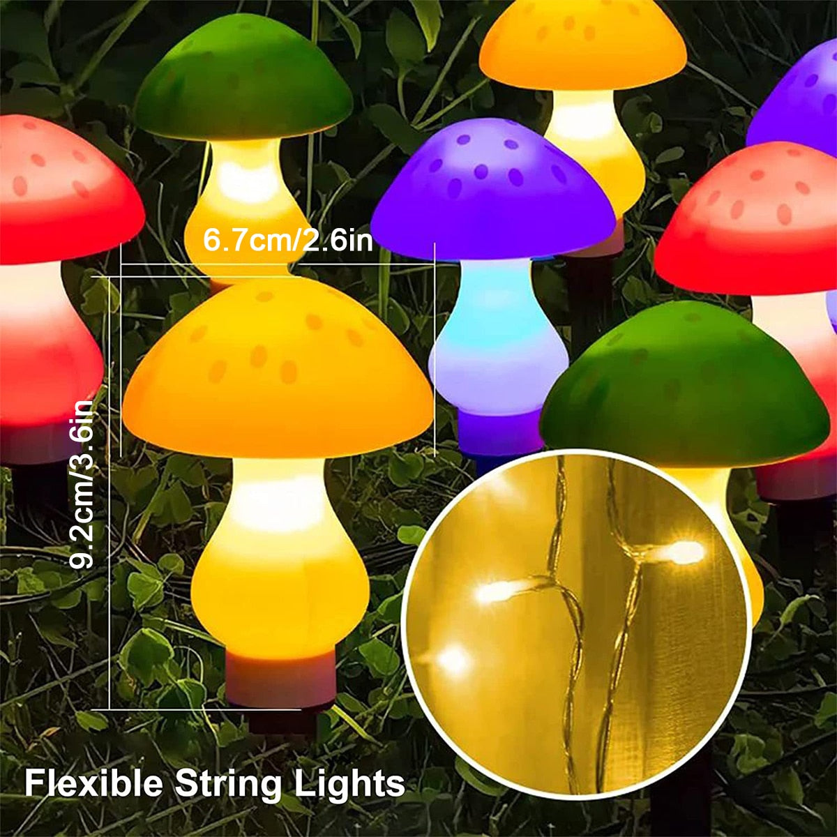 3/8/10pcs LED Solar Mushroom Light Outdoor Garden Decor Waterproof Fairy Light Solar String Light Pathway Lawn Lamp Garden Light