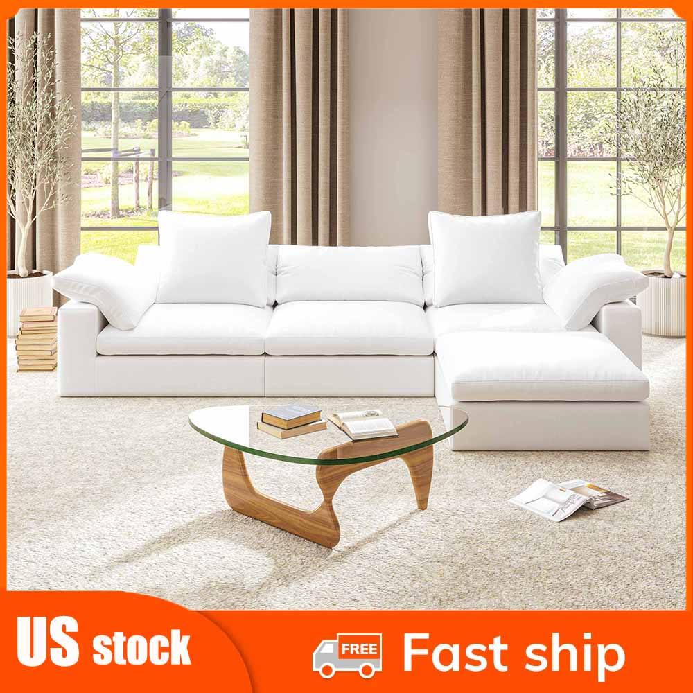 Cloud Puff Sofa Living room Chairs Modern Modular Sectional Sofawith Pillow, Cushion Covers Removable, High Density Memory Foam