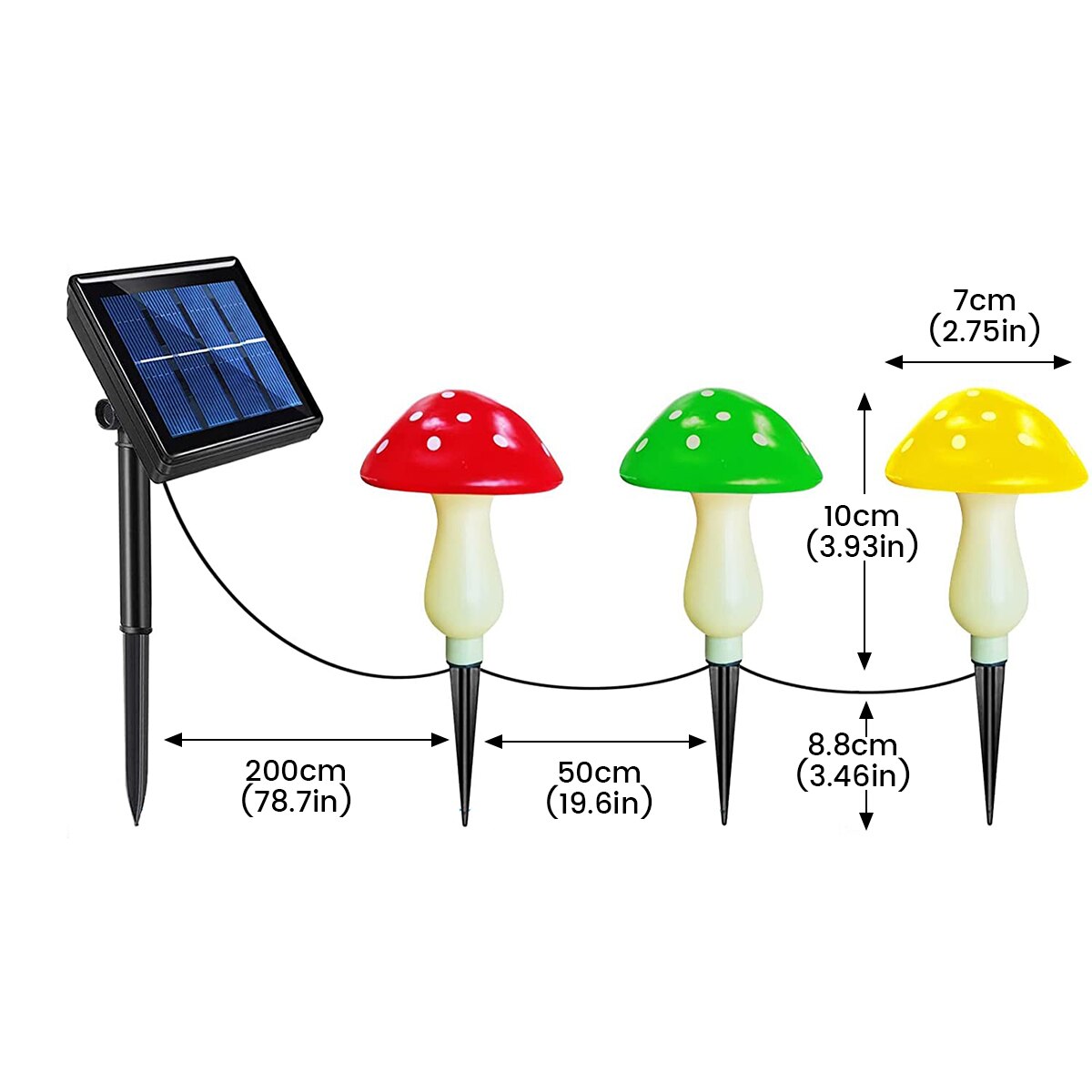 3/8/10pcs LED Solar Mushroom Light Outdoor Garden Decor Waterproof Fairy Light Solar String Light Pathway Lawn Lamp Garden Light