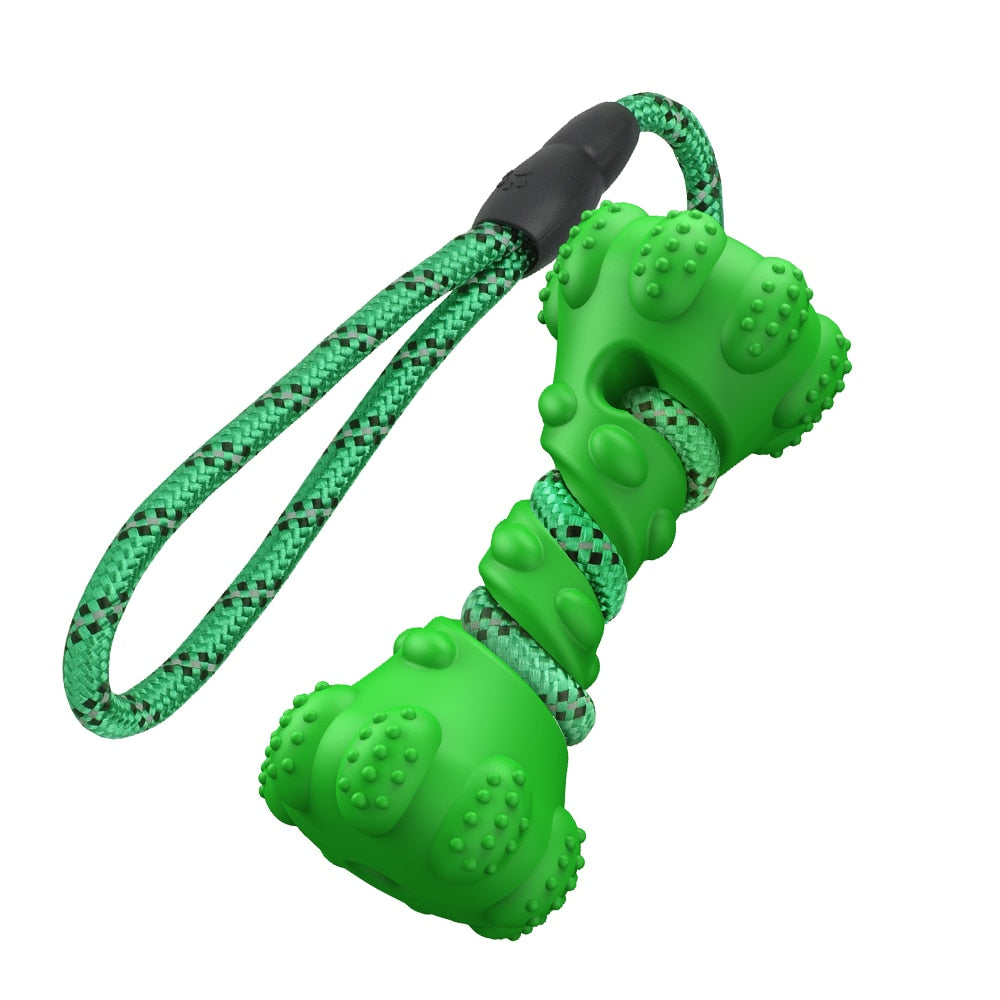 Interactive Rubber Dumbbell Chew Toy for Small to Large Dogs