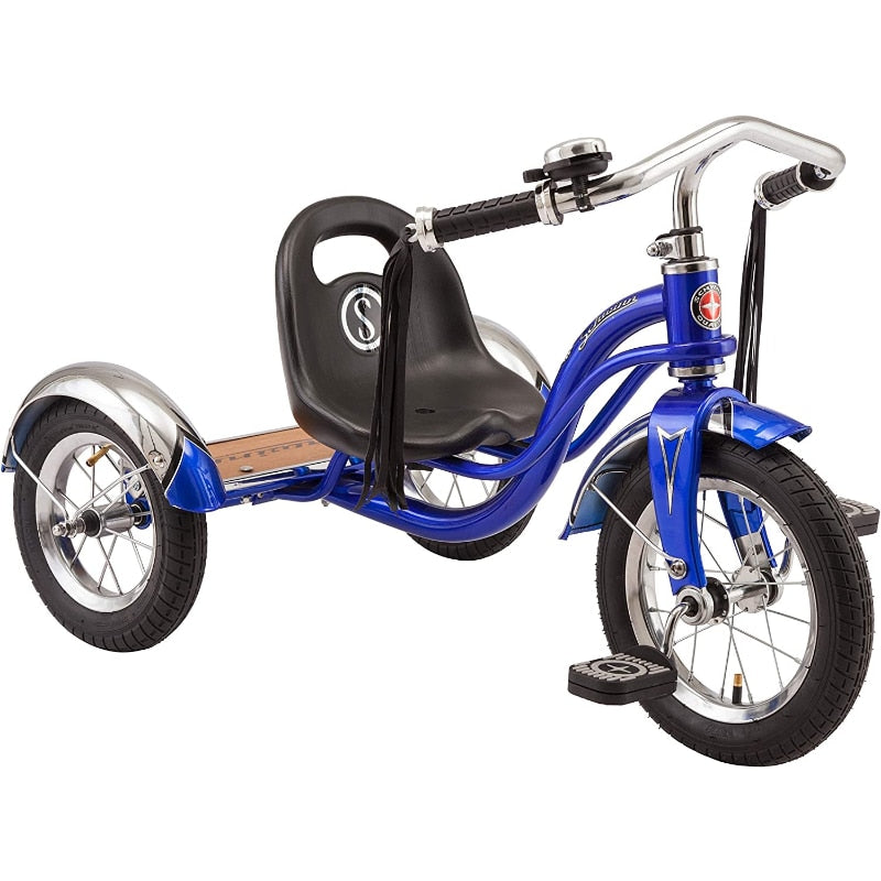 Schwinn Roadster Bike for Toddlers, Kids Tricycle, Ages 2 - 4 Years Old, Steel Trike Frame, Rear Deck Made of Genuine Wood