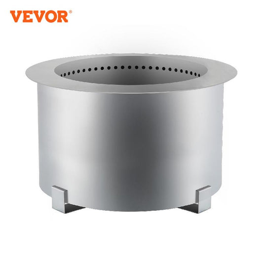 VEVOR Fire Bowl Pit Multi-Size/Type Stainless/Carbon Steel Double Wall Smokeless Wood Pellet Burning Spark with Stand Outdoors